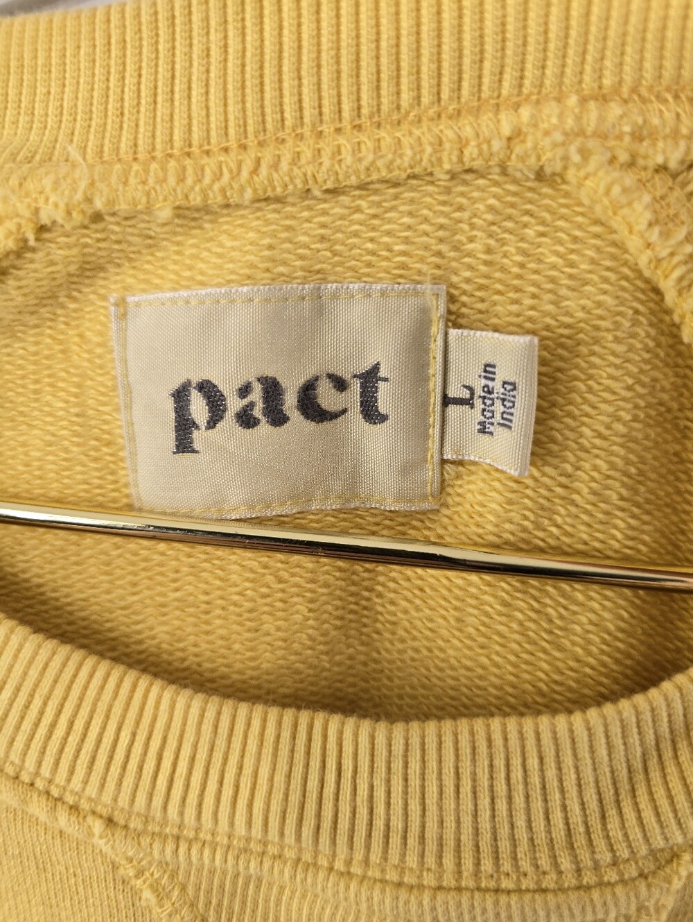 Pact Organic Cotton Sweatshirt Goldenrod Yellow Cozycore Athleisure Active Sz L - Picture 8 of 12